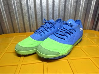 Puma Indoor Soccer Shoes Blue Green Mens US 12.5 Used