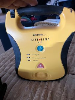 This is a Defibtech Lifeline AED, a semi-automatic external defibrillator designed for simplicity and https://offerup.com/redirect/?o=ZHVyYWJpbGl0eS5J