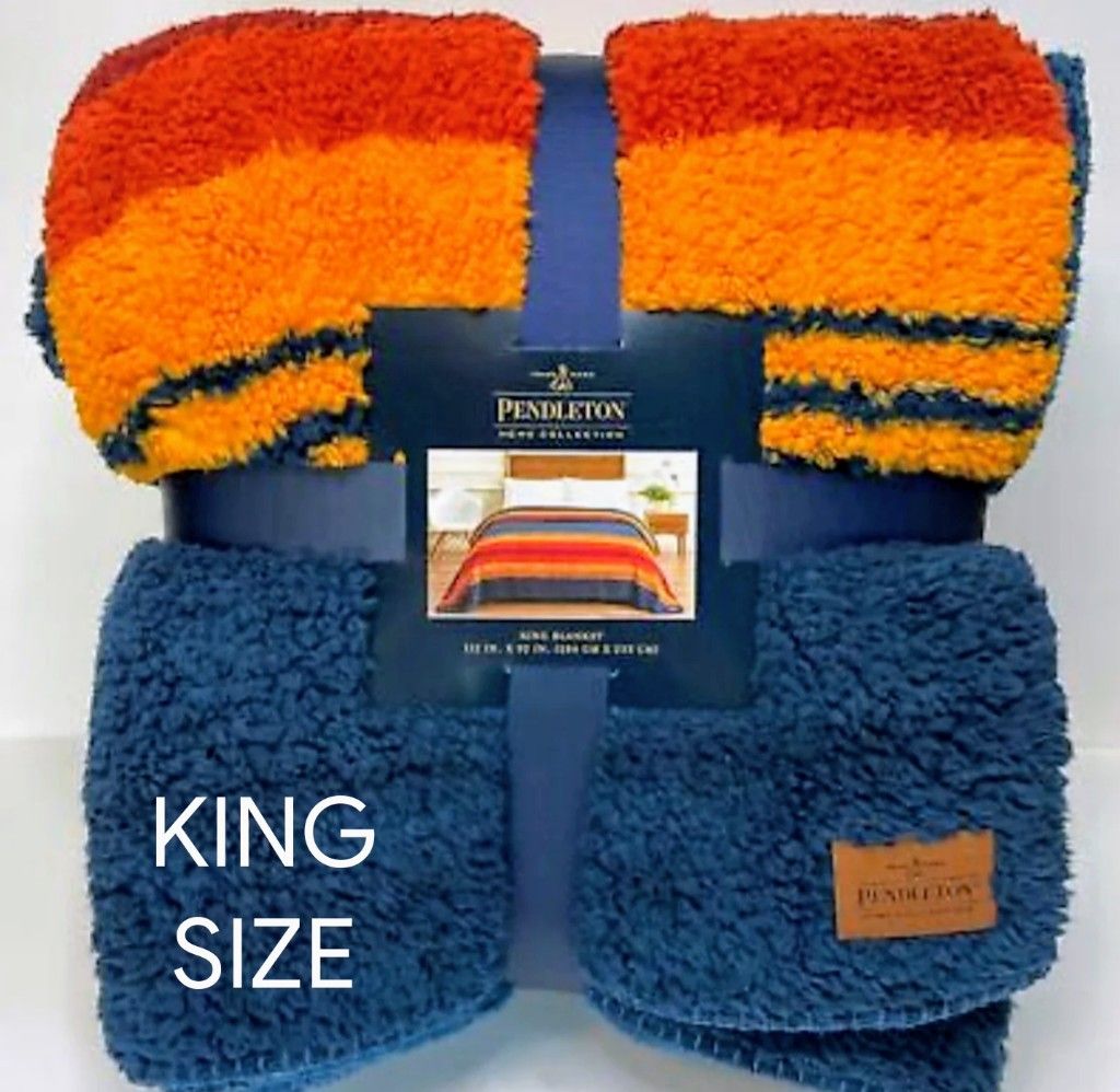 Pendleton Sherpa Blanket New King Size Super Soft and Warm