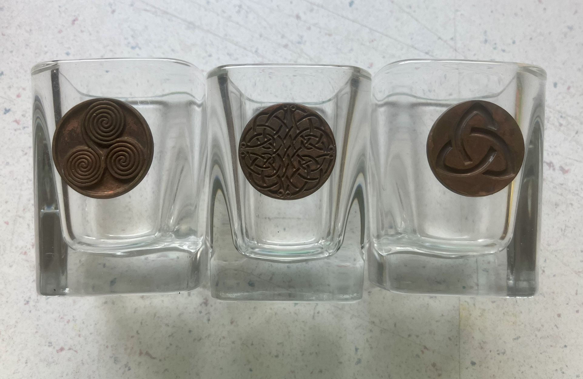 The Robert Emmet Co. Irish Celtic Shot Glasses Set of 3 Shot Glasses