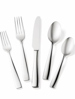Hudson Essentials 60-Piece Silverware Set, Polished 18/10 Stainless Steel Flatware service for 12, mirror finish, smooth handles, heavy-weight feel, d