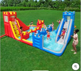 Water slide with water blasters for kids ages 5-12