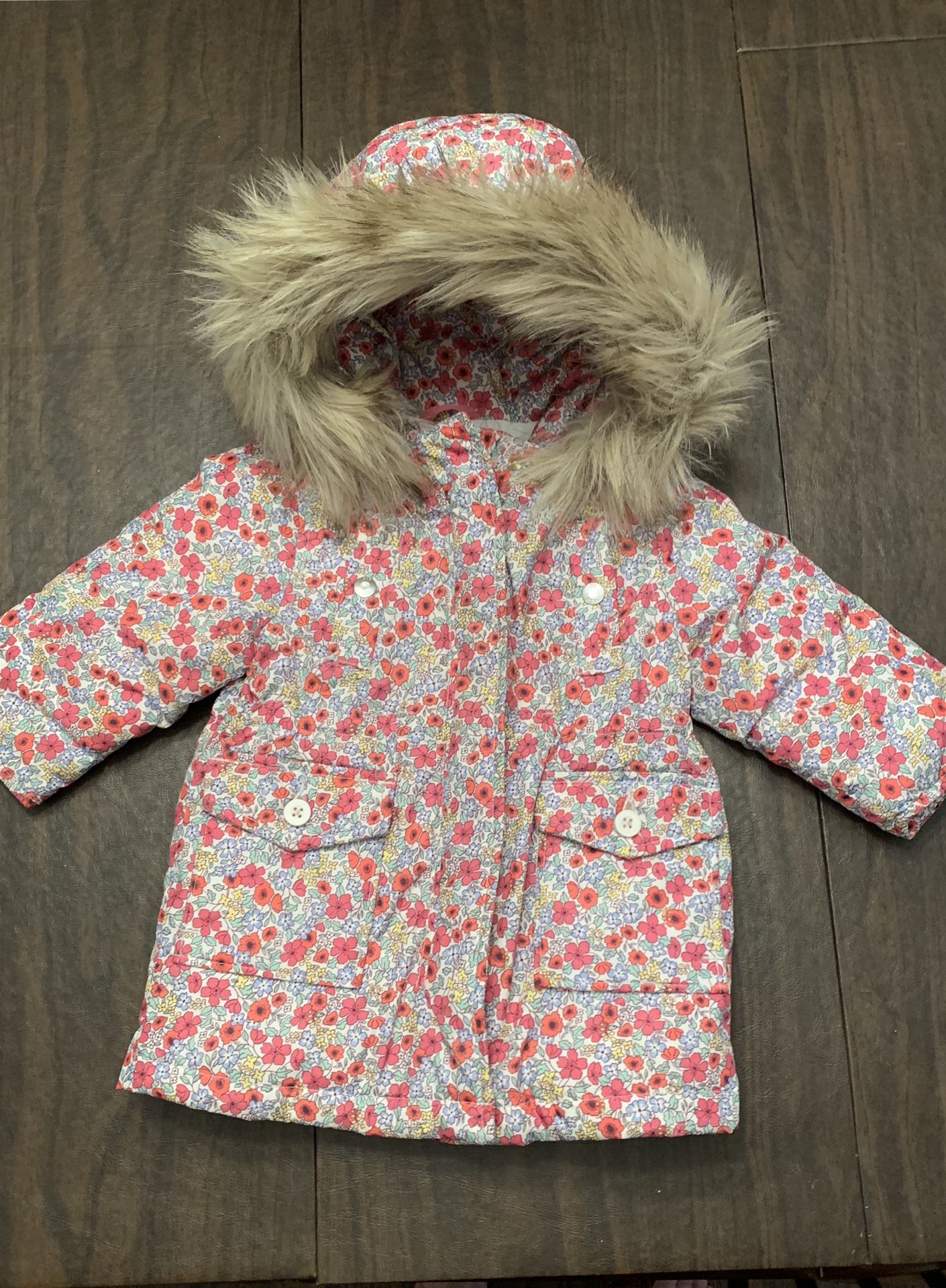 The GAP baby 18-24 months floral hooded puffer coat