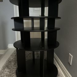 4 -Tier Shoe Rack : 360 Spinning Wooden Shoe Rack Tower - 4 -Tier 