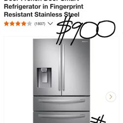 Samsung
28 cu. ft. Standard Depth 4-Door French Door Smart Refrigerator in Fingerprint Resistant Stainless