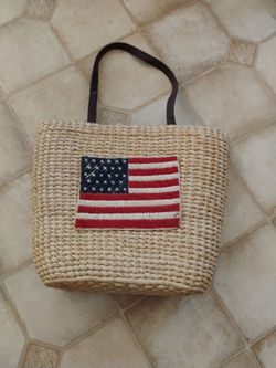 Used Straw Tote Bag