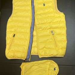 Polo Ralph Lauren Toddler Boys Quilted Down Vest M(10-12) 25% White DUCK FEATHER