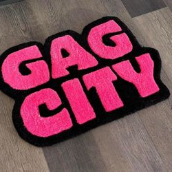 Custom Handmade GAG CITY Rap Hip Hop Nicki Minaj Home Room Decor Floor Mat Tufted Carpet Pink Girls Collectibles 