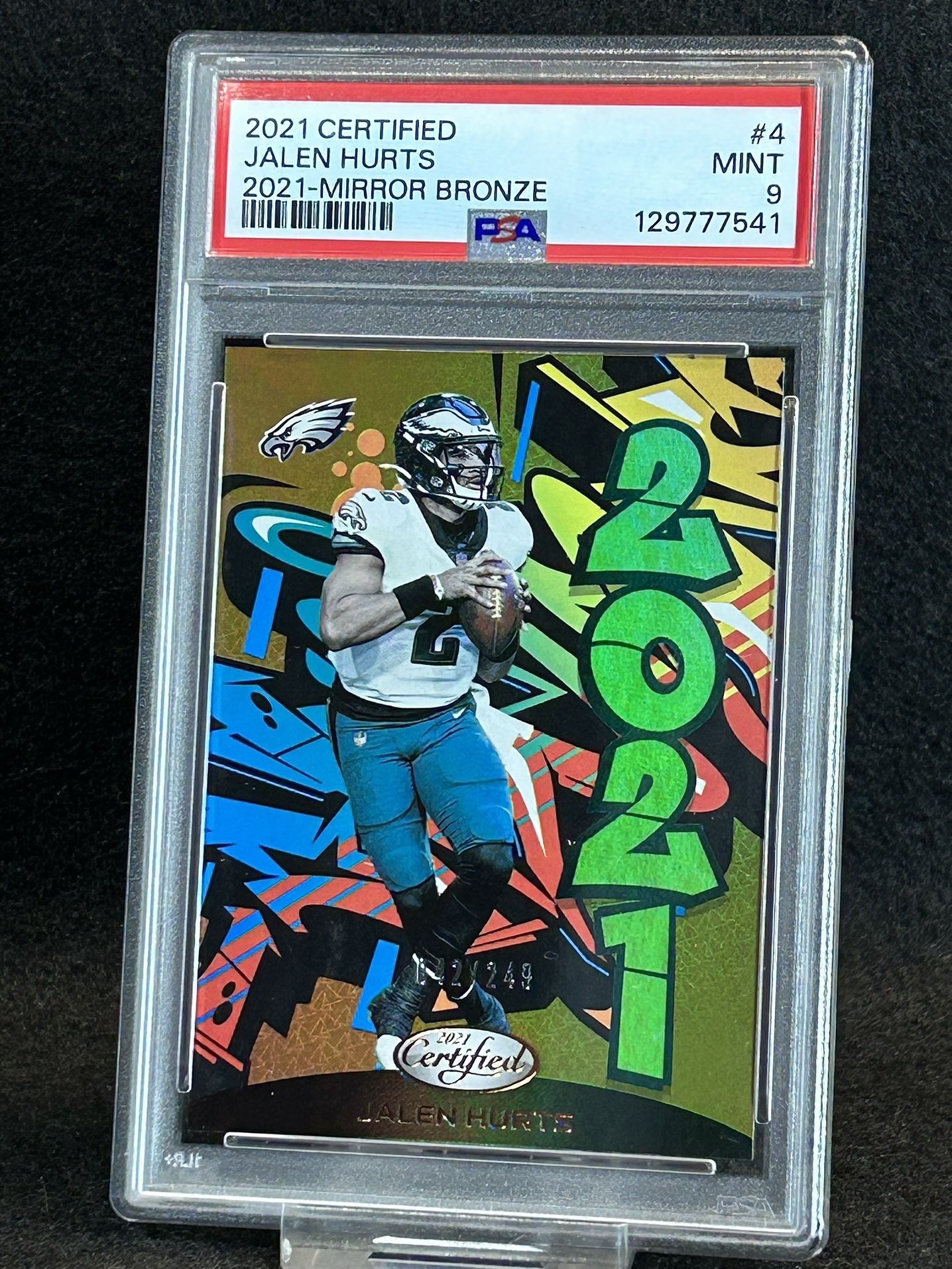 2021 Certified π₯ Jalen Hurts π₯ 2021-Mirror Bronze /249 PSA 9 Mint π - Philadelphia Eagles