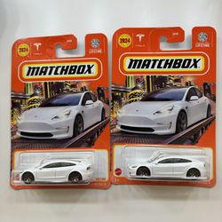 Matchbox Tesla Model 3 White Lot Of 2
