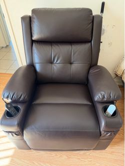 Dark brown leather Recline/ massage chair