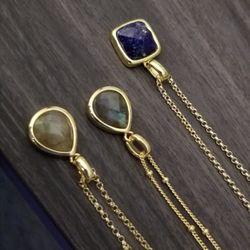 Natural Stone w/ Vermeil Necklace  