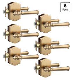 Asidrama 6 Pack Champagne Bronze Passage Door Handles, Door Lever with Door Knobs Indoor for Bedroom or Bathroom, Heavy Duty Door Handles Interior wit