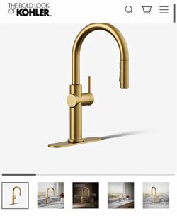 KOHLER Crue Brushed Gold Pull-Down Kitchen Faucet
