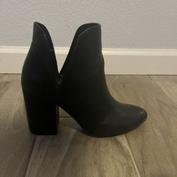 Black Heel Booties Side Cut