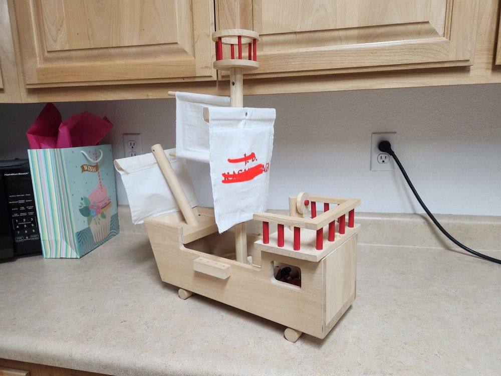 Waldorf/Montessori Wooden Pirate Ship