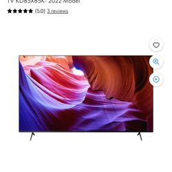 Sony 85” Class X85K 4K Ultra HD LED with Smart Google 2022 Model