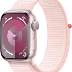 Apple Watch Series 9 (GPS + LTE) 45MM Pink w/ Light Pink Sports Loop Band + AppleCare One