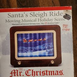 VINTAGE SLEIGH RIDE MOVING MUSICAL HOLIDAY SCENE BY MR CHRISTMAS 