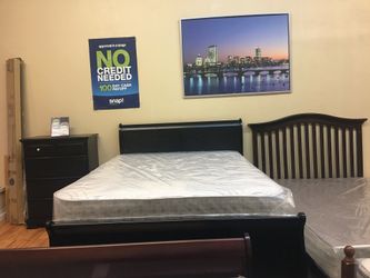 Queen bed frame black color