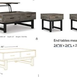 Signature Design by Ashley - Mondoro Industrial Coffee Table Set