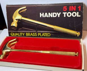 Brass plated hammer/5 in 1 tool, nice gift to a handy man