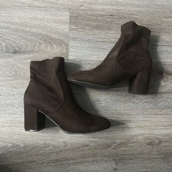 Brown heel boots