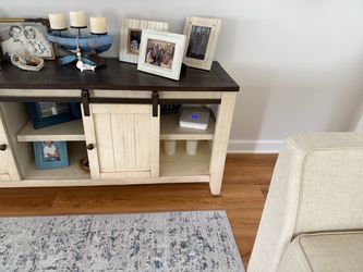 Farmhouse TV Console with Sliding Barn Doors