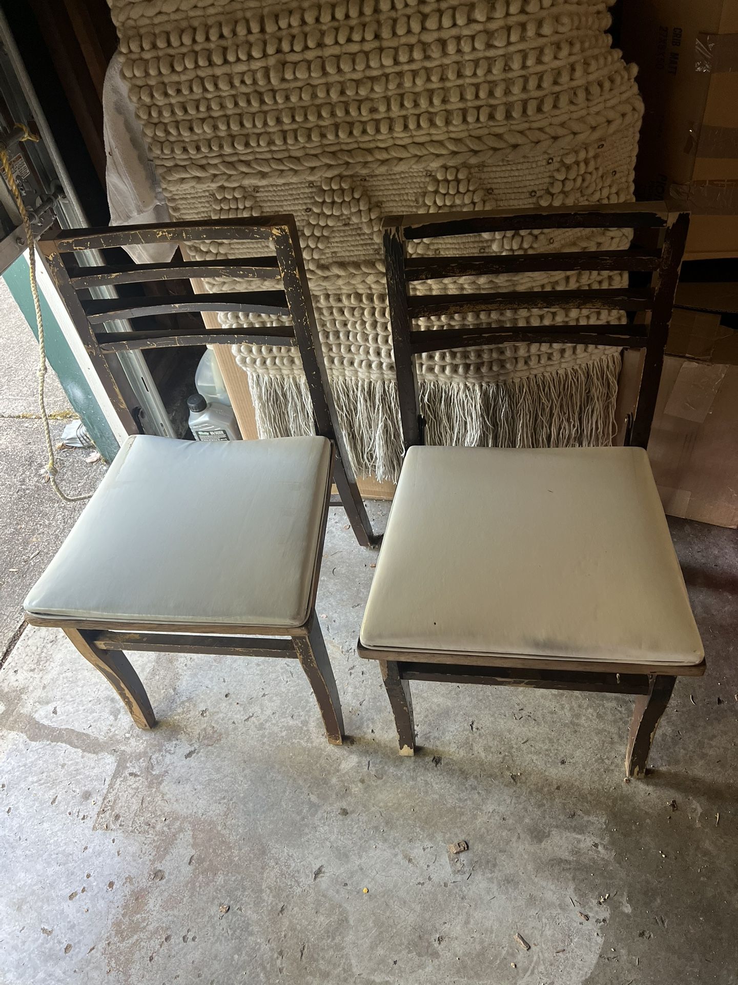 Set Of Antique Folding Chairs 