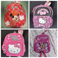 Hello Kitty Or Minnie Mouse Backpack Each $25
