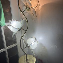 Vintage 1972 Italian  3 Tulip Flower Floor Lamps. I Have 1 Complete One And Almost A Complete 2ome Just Missing Some Glass Pedals 
