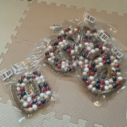 Red White And Blue  Country Decor Beads