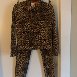 Leopard Print Pant Suit