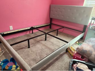 Queen bed frame gray