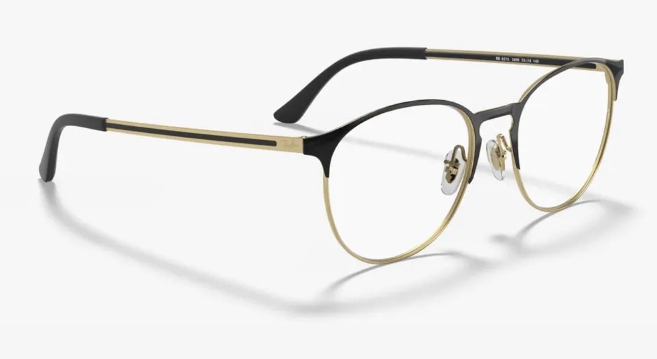 New Ray Ban Glasses Sunglasses #6375 Black/Gold Clubmaster Wayfarer ...