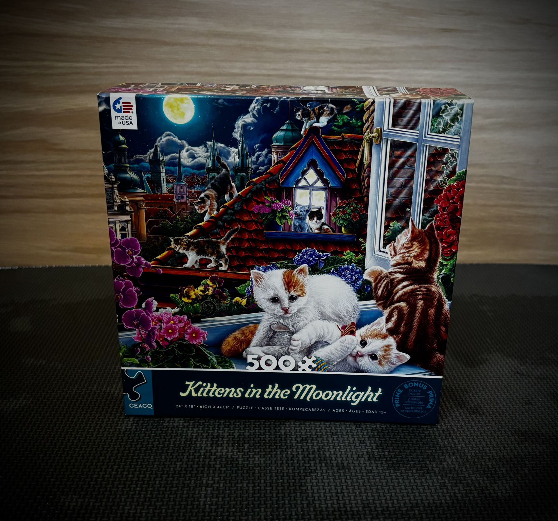 500-Piece Puzzle β Kittens in the Moonlight β Brand New