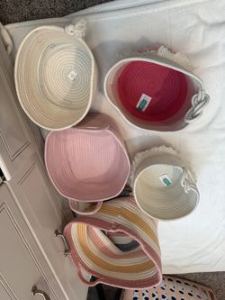 Pillowfort coiled rope baskets