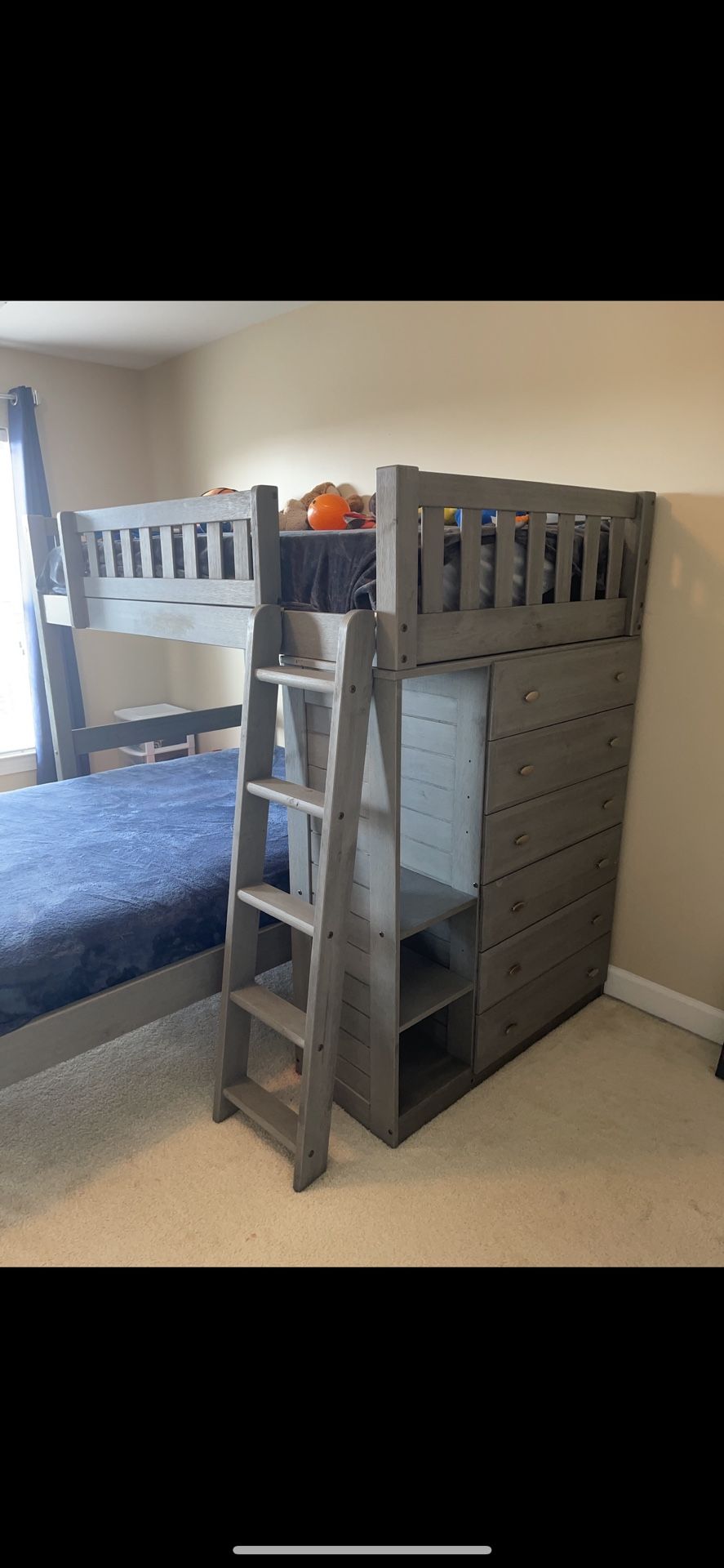 New Barely used Gray Bunk Bed