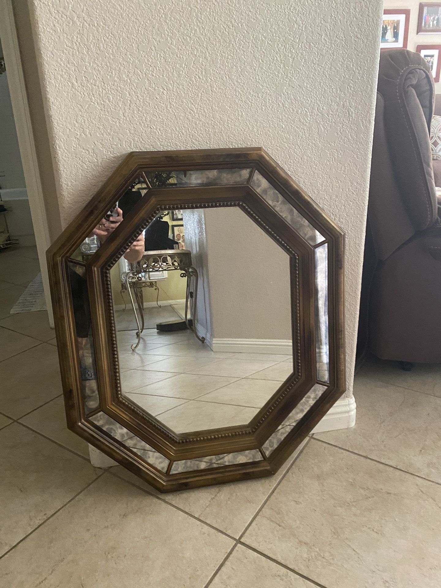 Vintage Mirror: Gold Trim
