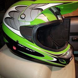 Green fulmer dirt bike helmet af sx2 medium size used 