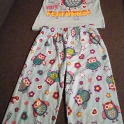 Girls Pajamas Size XS 4/5 Owl Decor