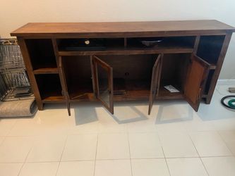 7ft solid wood entertainment center