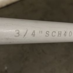 3/4 PVC Pipe 5 Feet $3