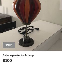 Balloon pewter table lamp