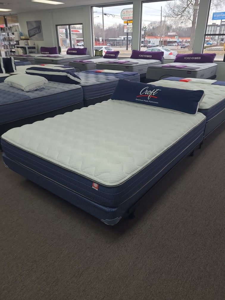 Queen. Plush And Firm Mattress With Frame And Boxspring Included Only $400