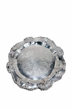 Vintage Marked Towle Old Master Silverplate Round Serving Tray.