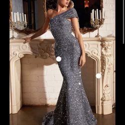Midnight Sequin Prom Dress Size 8