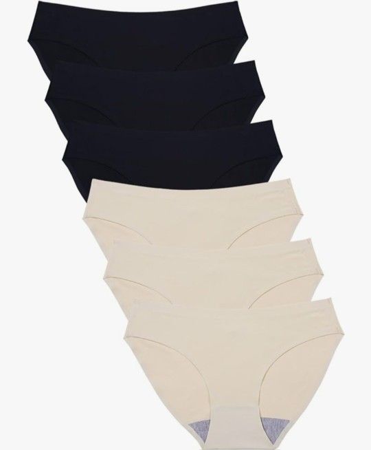 Wealurre 6 Pk Med Seamless Underwear Black Nude Women Invisible Bikini No Show