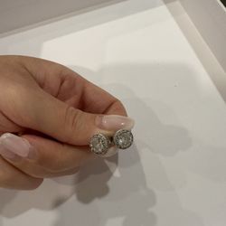 Sterling Silver Cubic Zirconia Stud Earrings 