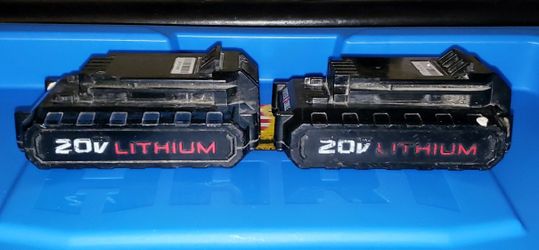 2 Porter Cable 20 Volt Cordless Lithium Batteries